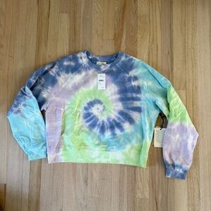 Electric & Rose Tie Dye Sweatshirt - Cropped